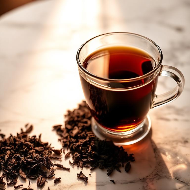 Herbata Assam w szklanej filiżance