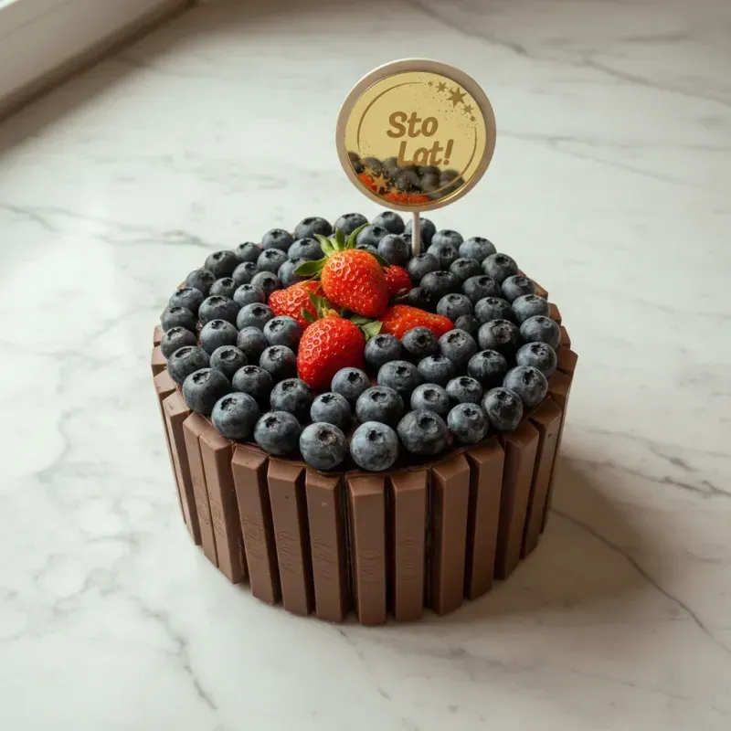 Tort owocowy ze świeżymi owocami i paluszkami KitKat - Pracownia Cukiernicza Marcina Kani, Lublin